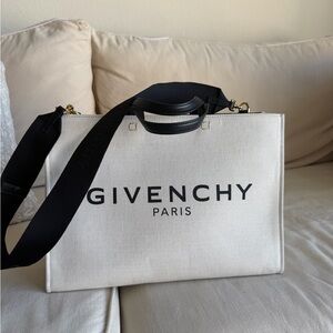 Brand NEW Givenchy Cream and Black Canvas Tote